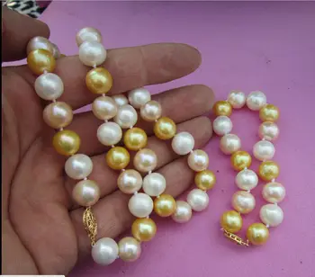 free shipping Gorgeous ++ 11-12 mm real south sea white yellow pearl necklace bracelet 14kg
free shipping Gorgeous ++ 11-12 mm real south sea white yellow pearl necklace bracelet 14kg