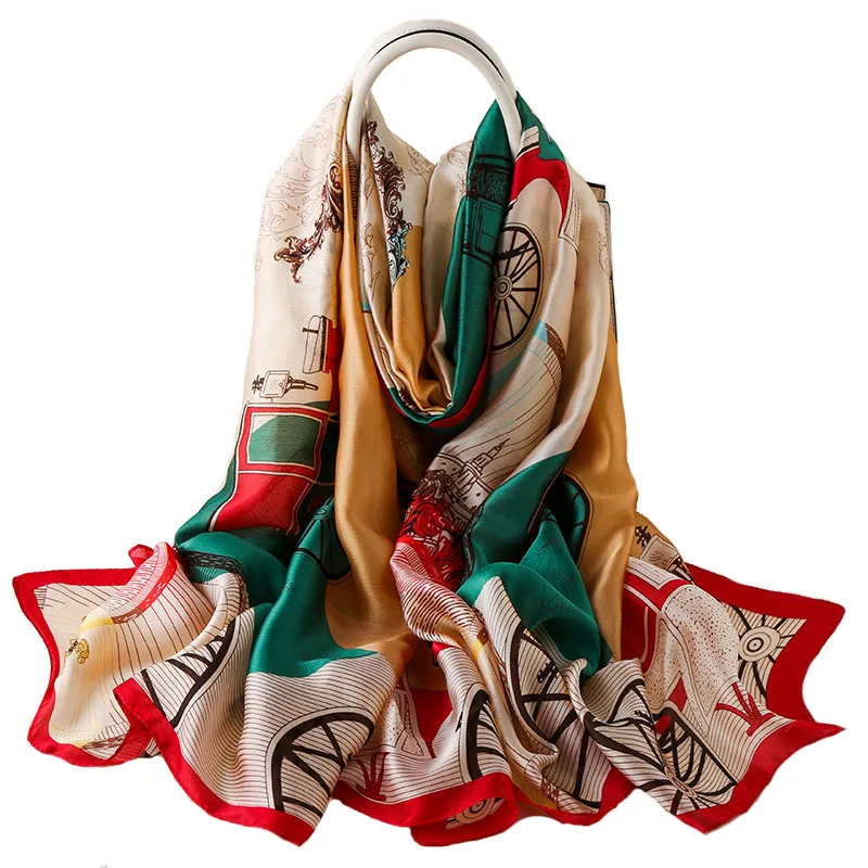 Ladies scarves Chain Carriage Printed Silk Scarf Shawl Beach Scarf Twill Satin Chiffon hijab Handkerchief bandana Spring Summer
Ladies scarves Chain Carriage Printed Silk Scarf Shawl Beach Scarf Twill Satin Chiffon hijab Handkerchief bandana Spring Summer