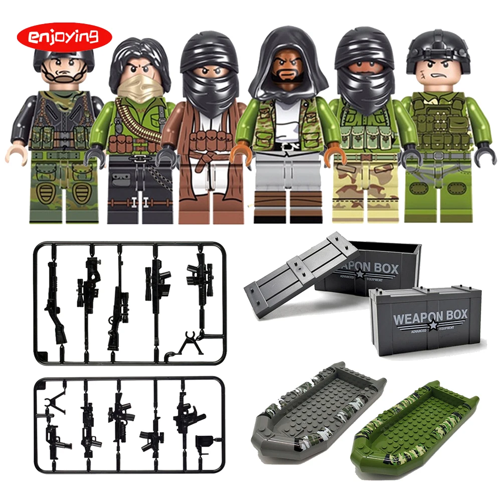 Military Special Forces Soldiers Building Blocks Guns Weapons Compatible Legoings Armed SWAT Bricks Figure Toy for Children gift
Military Special Forces Soldiers Building Blocks Guns Weapons Compatible Legoings Armed SWAT Bricks Figure Toy for Children gift