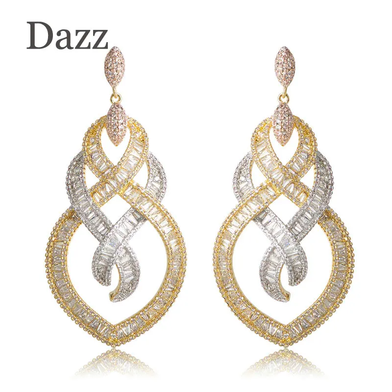 Dazz Shining Full Zircons Drop Earrings Luxury Copper Rhinestones Earrings For Women Party Accessories Three Tones Color Bijoux
Dazz Shining Full Zircons Drop Earrings Luxury Copper Rhinestones Earrings For Women Party Accessories Three Tones Color Bijoux