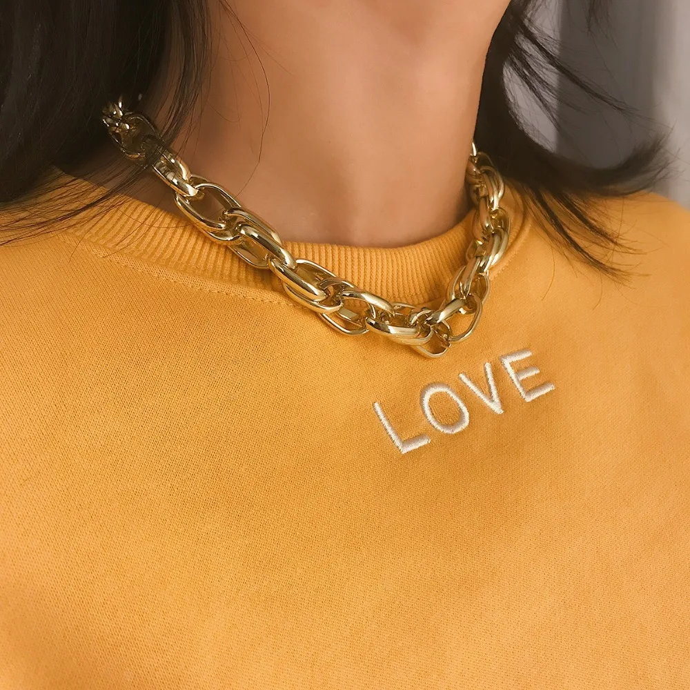 2019 Metal Punk Thick Chain Choker Necklaces for Women and Men Vintage Simple All-match Short Necklace Fashion Jewelry
2019 Metal Punk Thick Chain Choker Necklaces for Women and Men Vintage Simple All-match Short Necklace Fashion Jewelry