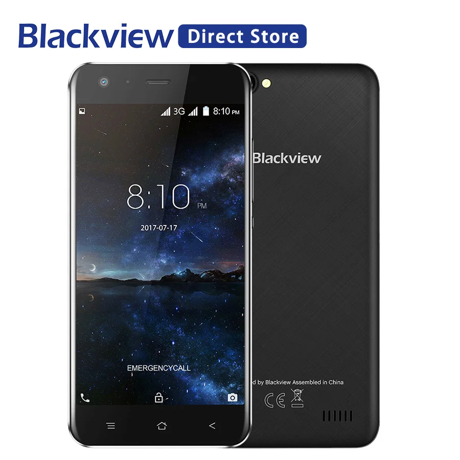 In Stock Blackview A7 Smartphone Android 7.0 MTK6580A Quad Core Mobile Phone 1GB RAM 8GB ROM Dual back camera Unlocked CellPhone
In Stock Blackview A7 Smartphone Android 7.0 MTK6580A Quad Core Mobile Phone 1GB RAM 8GB ROM Dual back camera Unlocked CellPhone