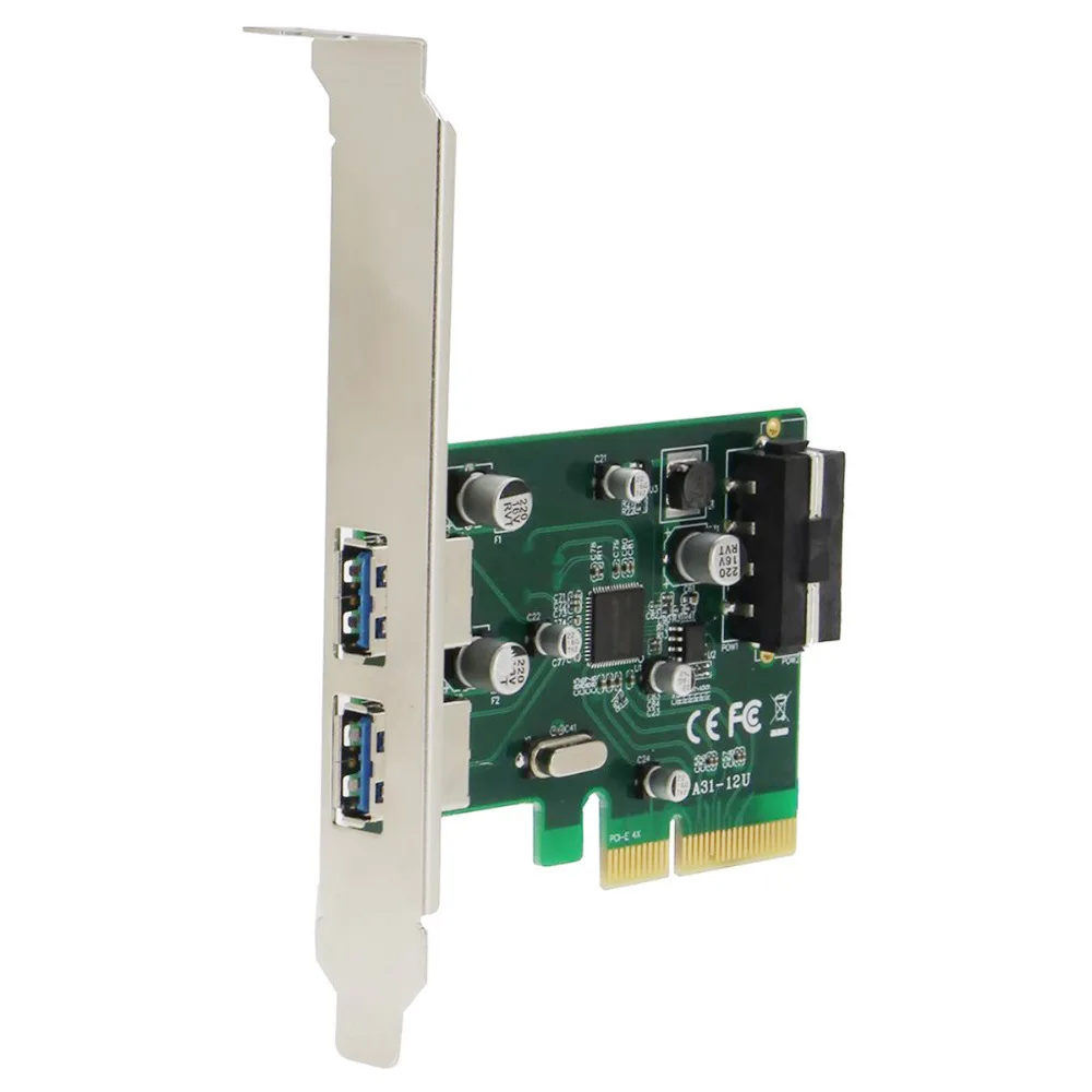 Настольный адаптер pci-e 4x к USB 3 1 Type-A 2 стандарта карта PCIe с низкопрофильным