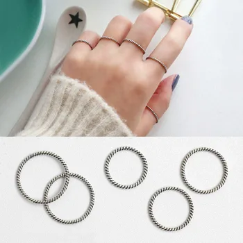 925 Sterling Silver Twist Ring Fashion Simple Antique Silver Fine Ring Thin Small finger Ring For Women minimalist Jewelry
925 Sterling Silver Twist Ring Fashion Simple Antique Silver Fine Ring Thin Small finger Ring For Women minimalist Jewelry