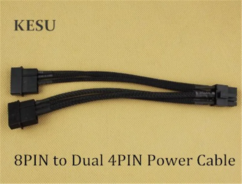 Dual IDE Molex 4Pin to PCI-E 8Pin 8-Pin Power Adapter Cable male Graphic card cable Internal with Black PET | Компьютеры и офис