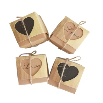 100 Pcs/lot Retro love heart Kraft Paper Candy Gift Box Wedding Candy Box with Burlap Packaging Bags Square & Party
100 Pcs/lot Retro love heart Kraft Paper Candy Gift Box Wedding Candy Box with Burlap Packaging Bags Square & Party