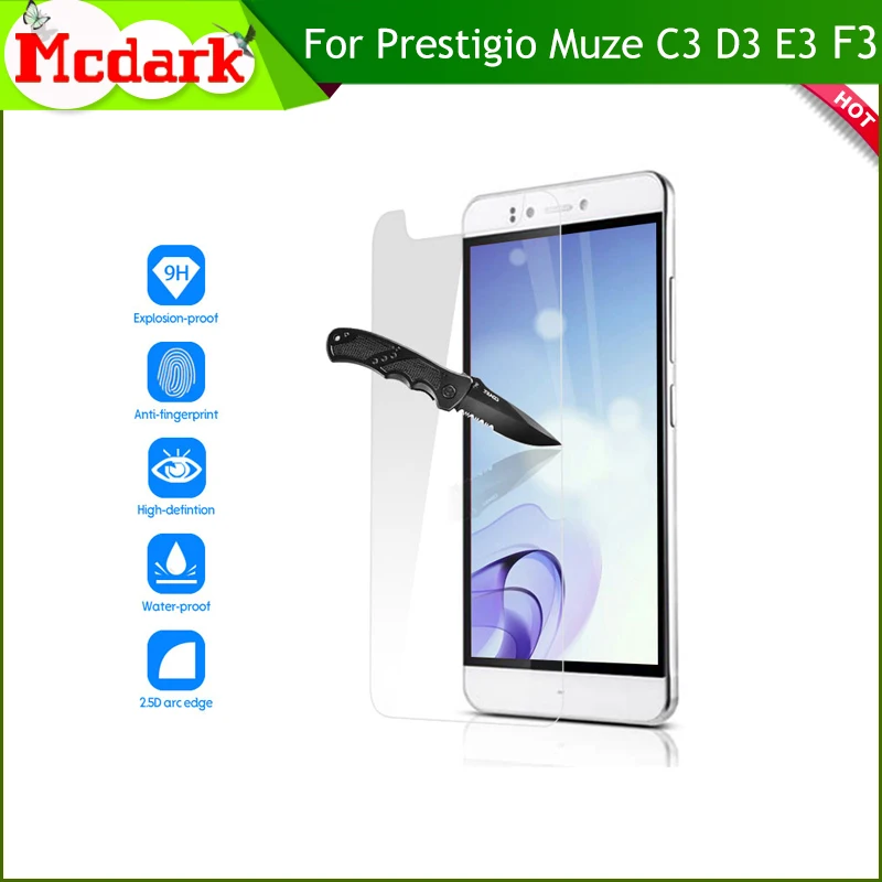 2.5D 9H закаленное стекло для Prestigio Muze C3 D3 E3 F3 Защита экрана PSP 3504 3530 3531 3532
