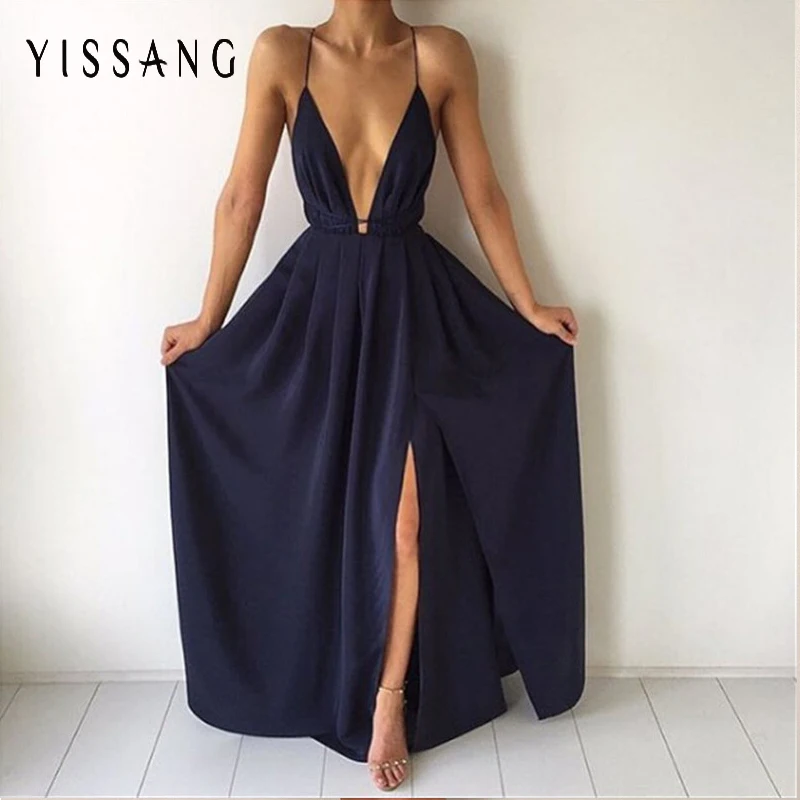 Yissang high split maxi dress chiffon solid sexy dress evening party v neck spaghetti strap dresses summer blue red pink white
Yissang high split maxi dress chiffon solid sexy dress evening party v neck spaghetti strap dresses summer blue red pink white