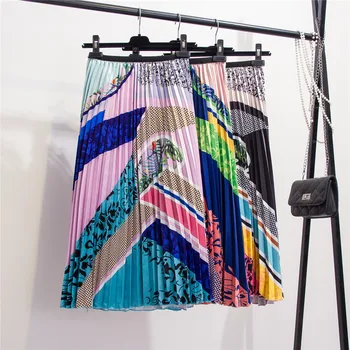 2019 New-Coming Color Printing A-Line Mid-Calf European Women Skirts High Street Style Patchwork Pleated Fashion Women's Skirts
2019 New-Coming Color Printing A-Line Mid-Calf European Women Skirts High Street Style Patchwork Pleated Fashion Women's Skirts