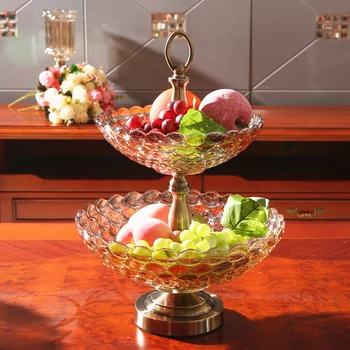 American double crystal glass fruit plate bucket of modern European style living room large neoclassical fruit plate
American double crystal glass fruit plate bucket of modern European style living room large neoclassical fruit plate