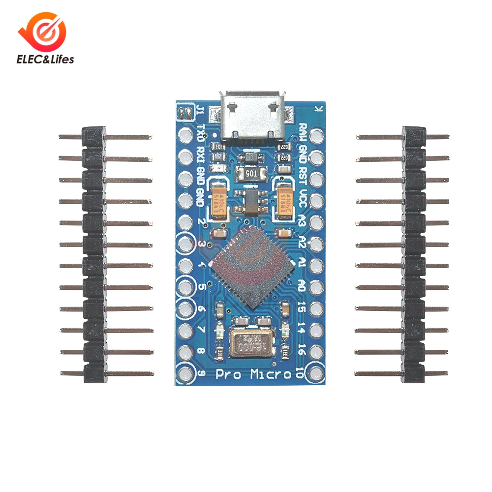 Pro Micro ATMEGA32U4 5V/16Hz Replace ATmega328 For Arduino I/Os Pro Mini module with 2 row pin header For Leonardo micro usb new
Pro Micro ATMEGA32U4 5V/16Hz Replace ATmega328 For Arduino I/Os Pro Mini module with 2 row pin header For Leonardo micro usb new