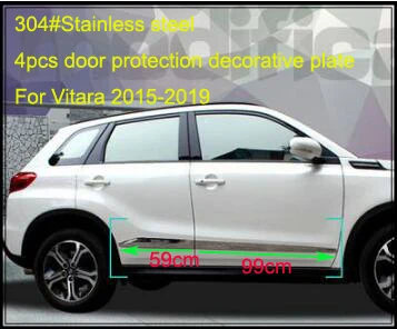 304#Stainless steel 4pcs car door body anti-rub trim,scuff Protective trim,decorative bar for Suzuki Vitara 2015-2020
304#Stainless steel 4pcs car door body anti-rub trim,scuff Protective trim,decorative bar for Suzuki Vitara 2015-2020