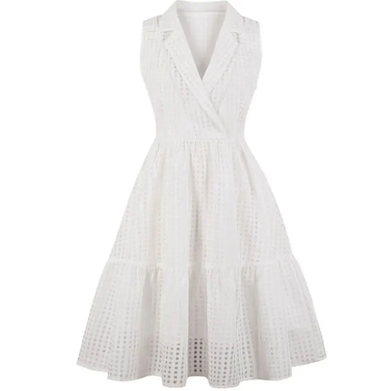 Joansam Plus Size White Color Party Dress Trun Down Collar Sleeveless Lace Office Dress Vintage Dress Elegant Prom Retro Dress
Joansam Plus Size White Color Party Dress Trun Down Collar Sleeveless Lace Office Dress Vintage Dress Elegant Prom Retro Dress