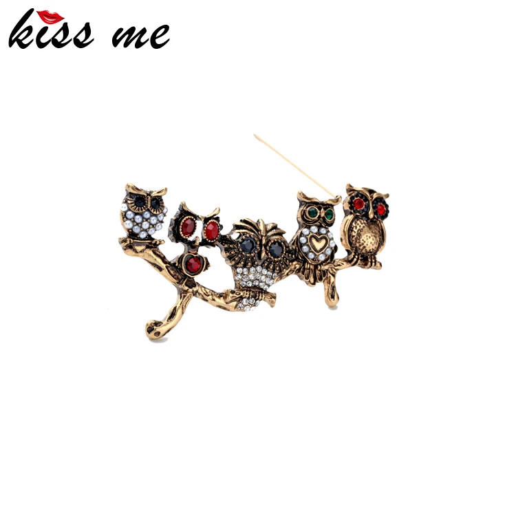 KISS ME Antique Gold Plated Owls Brooch New Arrival Vintage Animal Jewelry Women Accessories
KISS ME Antique Gold Plated Owls Brooch New Arrival Vintage Animal Jewelry Women Accessories