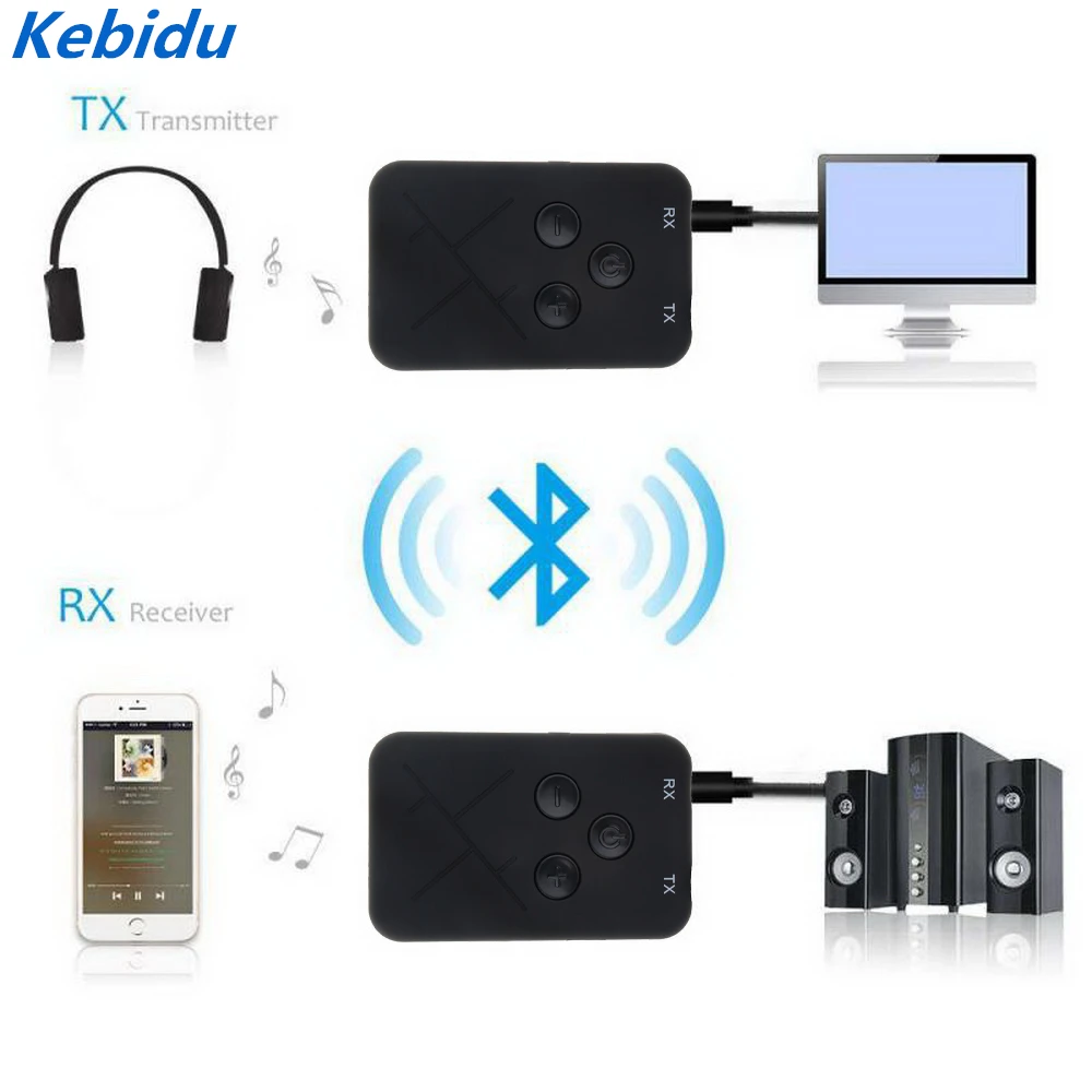 Беспроводной Bluetooth передатчик и приемник kebidu 2019 кабель 3 5 мм стерео аудио