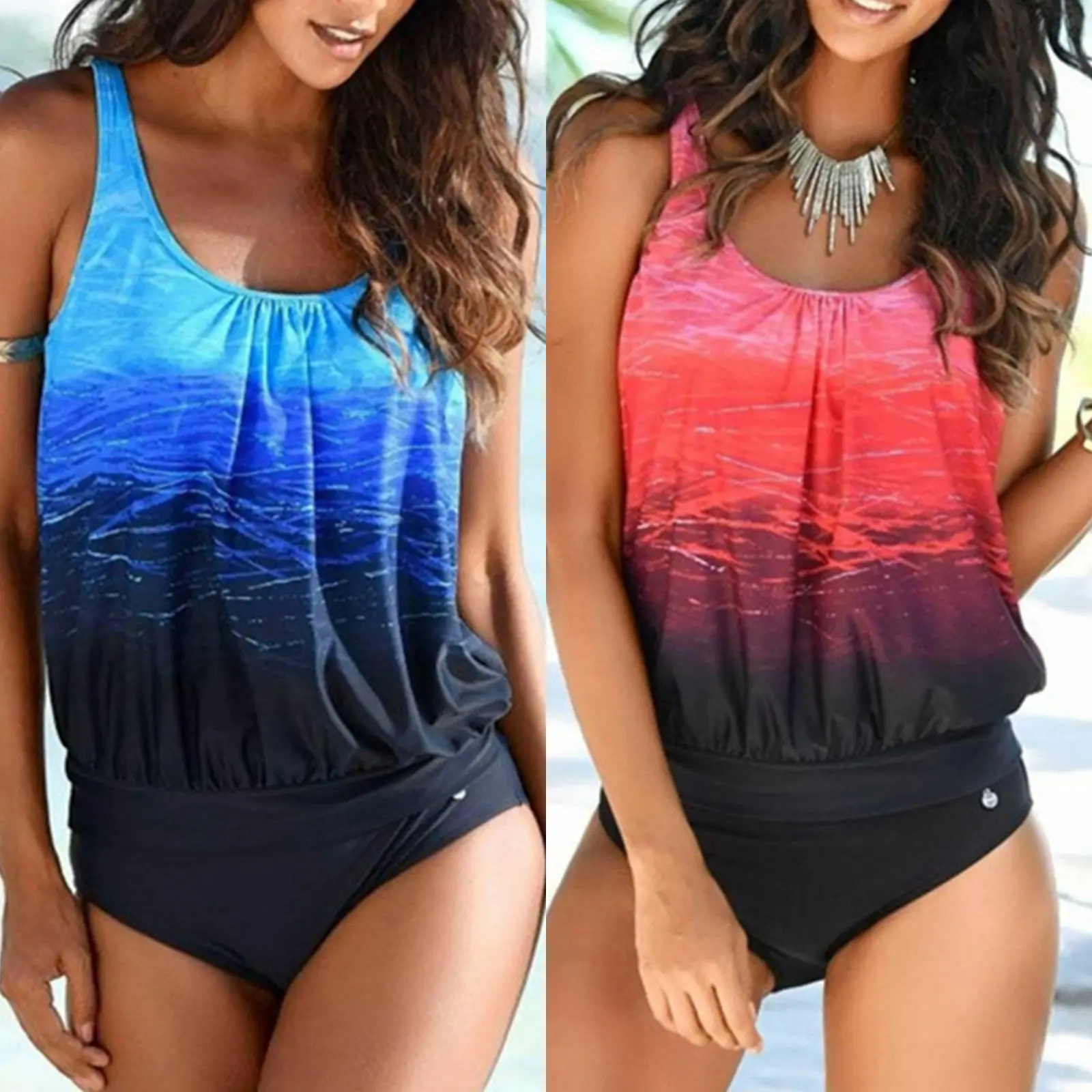 2019 New Bandage Gradient Women Sporty Tankini Set Push Up Padded Swimsuit Swimwear Summer Beach Bathing Suit 2Pcs
2019 New Bandage Gradient Women Sporty Tankini Set Push Up Padded Swimsuit Swimwear Summer Beach Bathing Suit 2Pcs