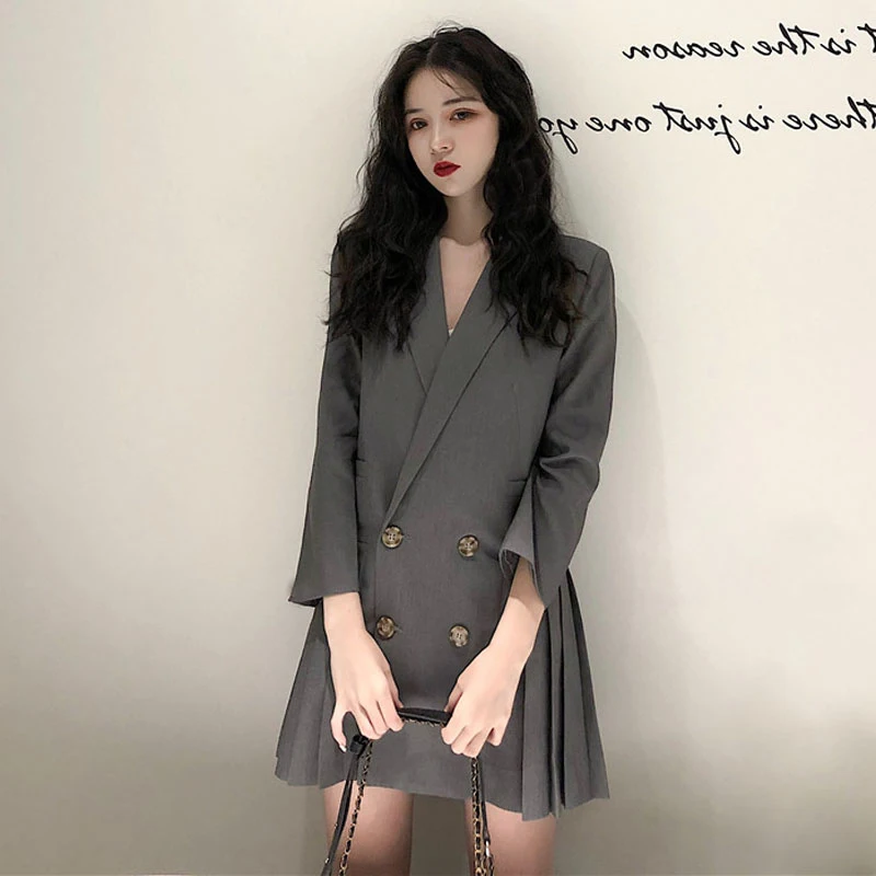 2019 Spring and Summer Retro Dress Formal Dress Women Elegant Small Suit Dress A-Line Button Above Knee, Mini
2019 Spring and Summer Retro Dress Formal Dress Women Elegant Small Suit Dress A-Line Button Above Knee, Mini