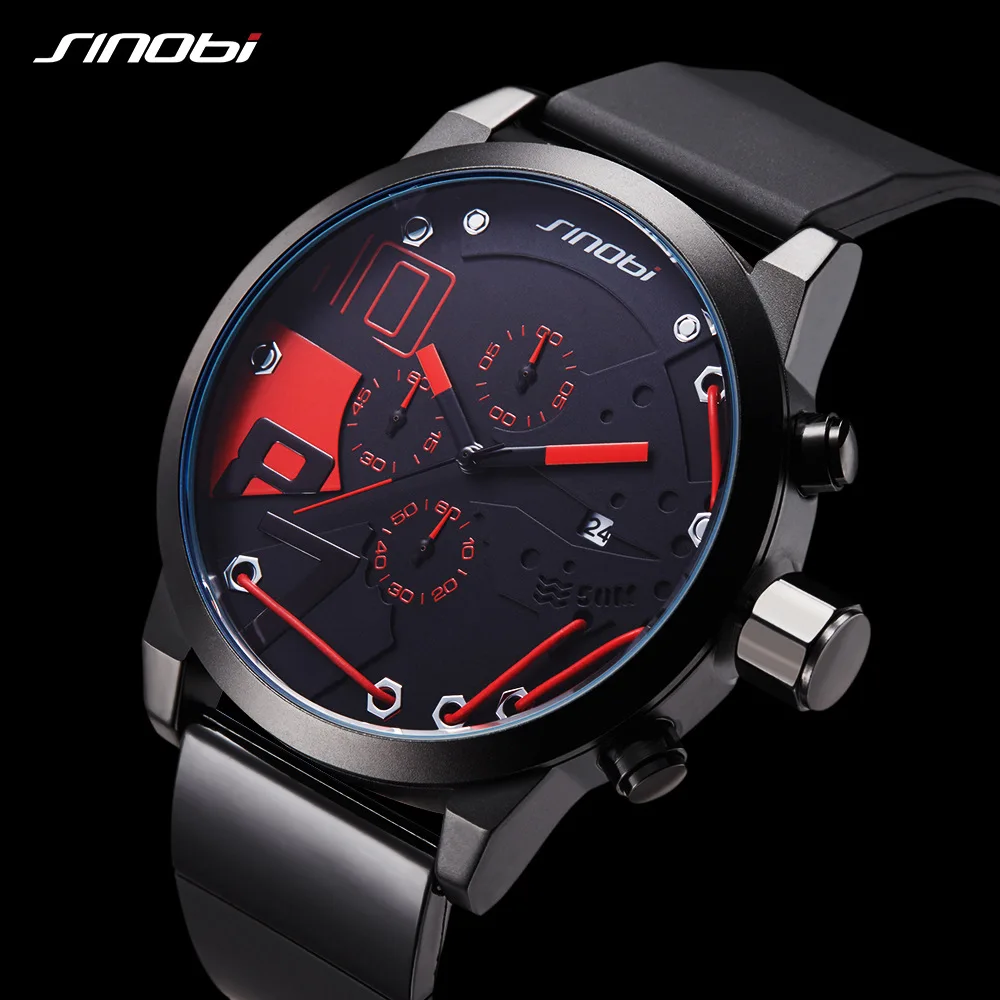 SINOBI Men's Watches Top Brand Luxury Sports Watch Waterproof Fashion Casual Quartz Relogio Masculino 2018 | Наручные часы