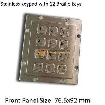 BRAILLE 12 Keys Stainless Steel Numeric Keypad, Braille Numeric Keypad, metal PIN Pad, USB/ps2
BRAILLE 12 Keys Stainless Steel Numeric Keypad, Braille Numeric Keypad, metal PIN Pad, USB/ps2