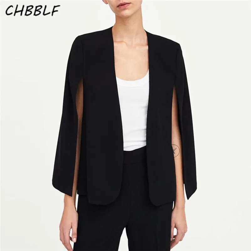 CHBBLF women loose black jacket cape split cloak coat ladies outerwear chic casual top POP1399
CHBBLF women loose black jacket cape split cloak coat ladies outerwear chic casual top POP1399