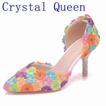 Crystal Queen 7cm White Pink Multicolour Lace Wedding Shoes Heels Pumps Women Thin Platform Wedding Shoes Party Heel Sandals
Crystal Queen 7cm White Pink Multicolour Lace Wedding Shoes Heels Pumps Women Thin Platform Wedding Shoes Party Heel Sandals