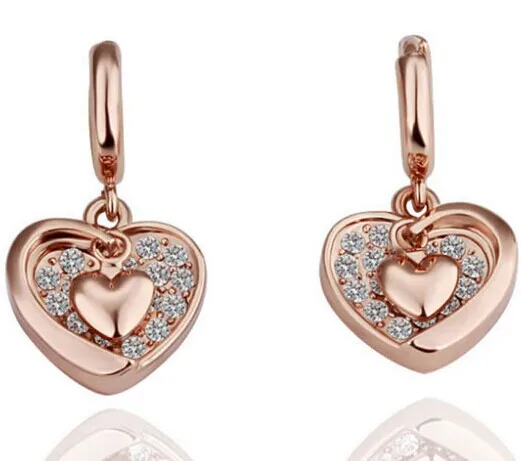 JS E012 Heart Drop Earrings Silver And Rose Gold Color Brincos Ouro Nickel Free Fashion Crystal Earing
JS E012 Heart Drop Earrings Silver And Rose Gold Color Brincos Ouro Nickel Free Fashion Crystal Earing