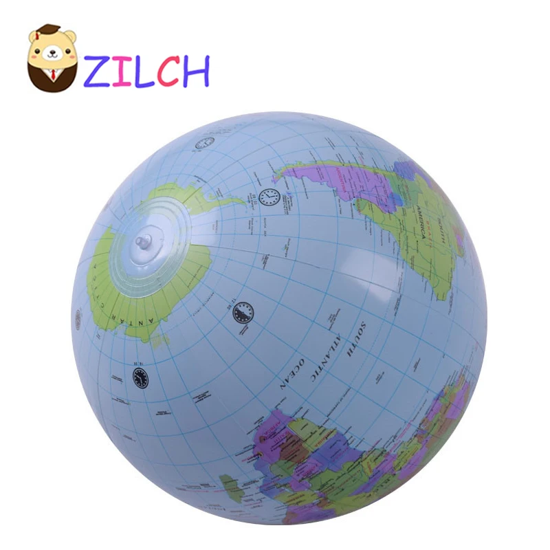 

Environmental Protection PVC 30CM Early Educational Inflatable Earth World Geography Globe Map Balloon Toy Beach Ball