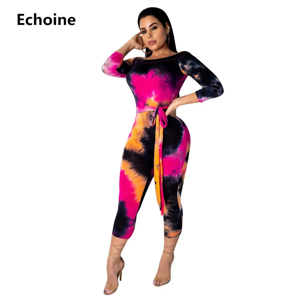 Tie Dye Print long Sleeve Jumpsuit Off-shoulder Slash Neck Bodycon Rompers Jumpsuit Skinny Overalls with Belt Sexy Club Outfit
Tie Dye Print long Sleeve Jumpsuit Off-shoulder Slash Neck Bodycon Rompers Jumpsuit Skinny Overalls with Belt Sexy Club Outfit