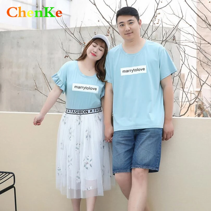 ChenKe Matching Couple Clothes Lovers Honeymoon Dresses Printed Word Holiday Wear Temperament Sheer Lace Fat Brand Dress T-Shirt
ChenKe Matching Couple Clothes Lovers Honeymoon Dresses Printed Word Holiday Wear Temperament Sheer Lace Fat Brand Dress T-Shirt
