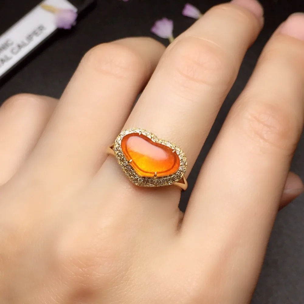Fine Jewelry 18K White Gold Real Natural Red Jade Burma Origin Wedding Engagement Female Rings for Women Fine Ring
Fine Jewelry 18K White Gold Real Natural Red Jade Burma Origin Wedding Engagement Female Rings for Women Fine Ring
