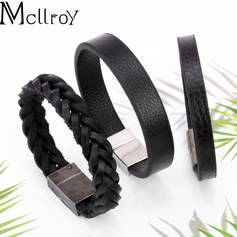 Leather Bracelet Men Black Rope Chain Bracelet Stainless Steel Magnetic Clasps Wristband Bracelets for Male Gift Jewelry Fashion
Leather Bracelet Men Black Rope Chain Bracelet Stainless Steel Magnetic Clasps Wristband Bracelets for Male Gift Jewelry Fashion