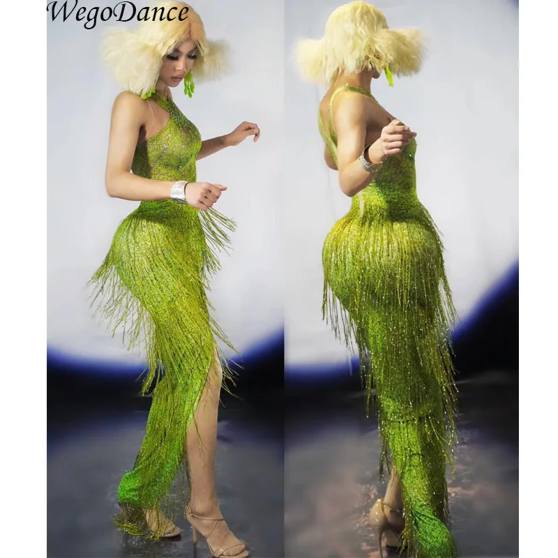 new Fashion Green Fringes Women Evening Birthday Celebrate Tassel Dress Nightclub Stage Women Singer Dancer costume
new Fashion Green Fringes Women Evening Birthday Celebrate Tassel Dress Nightclub Stage Women Singer Dancer costume
