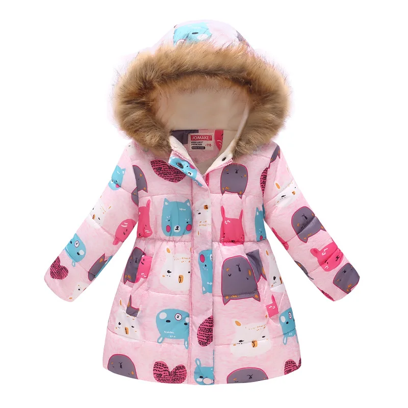 New Girls Warm Down Jackets Cotton Jacket Kids Printed Thick Outerwear Children Clothing Autumn Winter Baby Girls Hooded Coats New Girls Warm Down Jackets Cotton Jacket Kids Printed Thick Outerwear Children Clothing Autumn Winter Baby Girls Hooded Coats