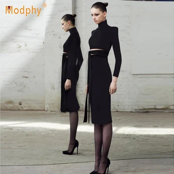 2018 sexy winter women's bandage dress black long-sleeved belt Bodycon dress fashion celebrity runway party dress vestidos
2018 sexy winter women's bandage dress black long-sleeved belt Bodycon dress fashion celebrity runway party dress vestidos