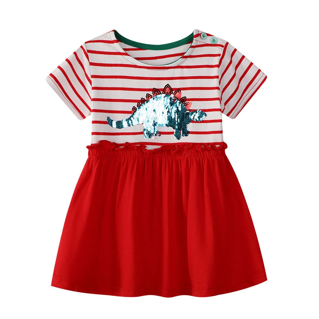 2019 Summer Toddler Kid Baby Girl Outfit Striped Floral Dinosaur Bling Printed Casual Short Sleeve Dress Clothes Roupas De Bebe
2019 Summer Toddler Kid Baby Girl Outfit Striped Floral Dinosaur Bling Printed Casual Short Sleeve Dress Clothes Roupas De Bebe