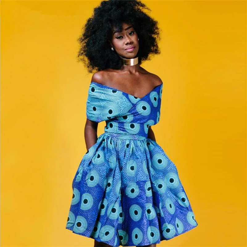2022 Ladies wrap dress african farbic sexy Women clothing bandage quick change club party multi wear | Тематическая одежда и
