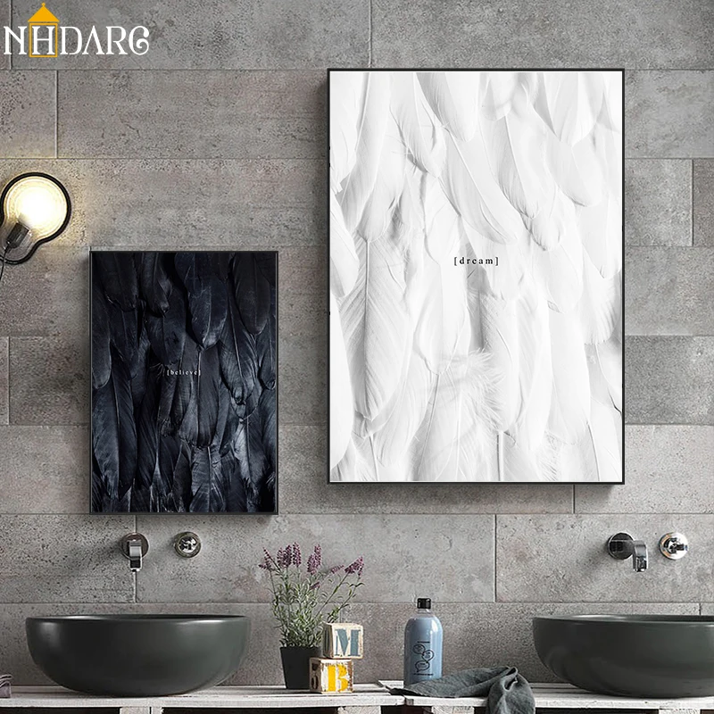 Fashion Black White Feather Encourages Dreams Believe Canvas Print Painting Poster Art Wall Pictures for Living Room Home Decor
Fashion Black White Feather Encourages Dreams Believe Canvas Print Painting Poster Art Wall Pictures for Living Room Home Decor