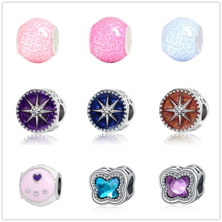 european 1pc blue&purple crystal butterfly star silver bead charms Fit Pandora Charms Bracelet for women diy jewelry EL097
european 1pc blue&purple crystal butterfly star silver bead charms Fit Pandora Charms Bracelet for women diy jewelry EL097