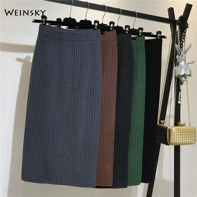 Pencil Skirt High Waist 2019 Autumn And Winter Women Elegant Knitted Bodycon Skirt Black Solid Ladies Office Wear Long Skirts
Pencil Skirt High Waist 2019 Autumn And Winter Women Elegant Knitted Bodycon Skirt Black Solid Ladies Office Wear Long Skirts