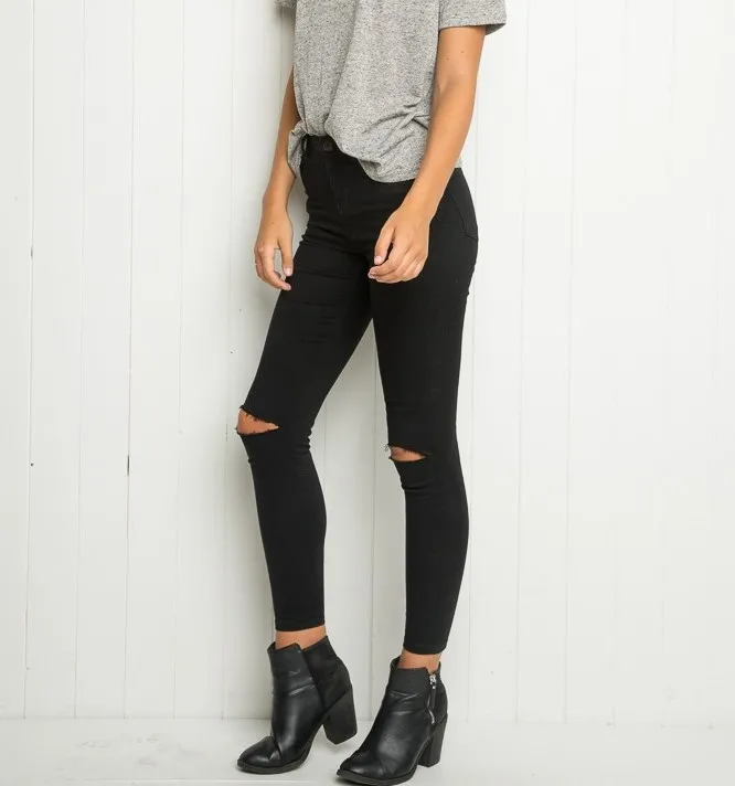 catonATOZ 2104 New Fashion Cotton Denim Pants Stretch Womens Ripped Knee Skinny Jeans Black Ankle Jeans For Female
catonATOZ 2104 New Fashion Cotton Denim Pants Stretch Womens Ripped Knee Skinny Jeans Black Ankle Jeans For Female