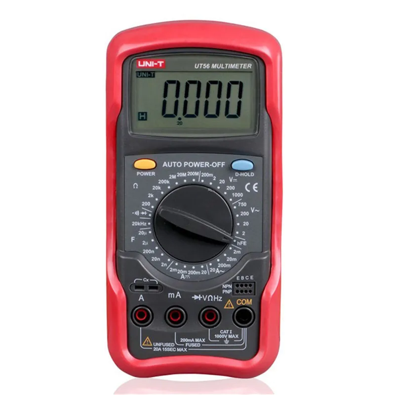UNI-T UT56 Digital Multimeter True RMS Manual Range 20000 Counts 20A 1000V Resistance Capacitance Frequency Multimetro uni-t
UNI-T UT56 Digital Multimeter True RMS Manual Range 20000 Counts 20A 1000V Resistance Capacitance Frequency Multimetro uni-t