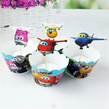 24pcs/lot Super Wings Paper Cupcake Wrappers Toppers For Kids Party Birthday Decoration Cake Cups(12 wraps+12 topper)
24pcs/lot Super Wings Paper Cupcake Wrappers Toppers For Kids Party Birthday Decoration Cake Cups(12 wraps+12 topper)