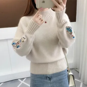 Half-high Collar Sweater Autumn Winter Women Sweater 2019 Size loose Fashion Ccasual Sweater Embroidered Short Pullover AS158
Half-high Collar Sweater Autumn Winter Women Sweater 2019 Size loose Fashion Ccasual Sweater Embroidered Short Pullover AS158