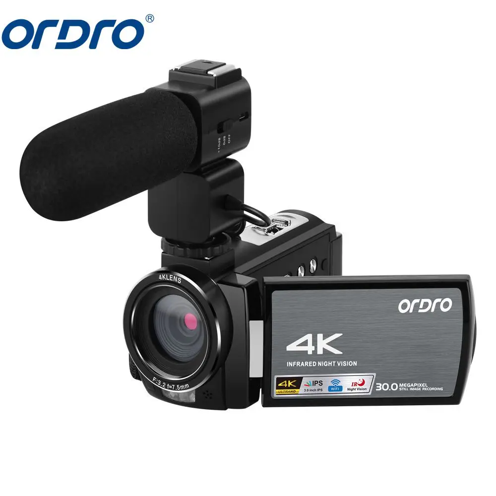 ORDRO 4K Video Camera Full HD Camcorder with Microphone Upgrade 3.0 Touch Screen Digital Camera WiFi Night Vision
ORDRO 4K Video Camera Full HD Camcorder with Microphone Upgrade 3.0 Touch Screen Digital Camera WiFi Night Vision