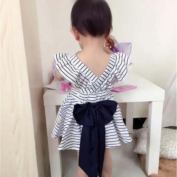 Summer Baby Girls Clothing Sets Bow Black White Stripe Dress +PP Shorts 2pcs Fashion Outfit Children Clothing 0-4T E038
Summer Baby Girls Clothing Sets Bow Black White Stripe Dress +PP Shorts 2pcs Fashion Outfit Children Clothing 0-4T E038