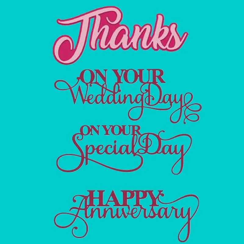 Letters Wedding Happy Anniversary Metal Cutting Dies Stencils For DIY Scrapbooking Decoration Embossing Supplier Craft Die Cut
Letters Wedding Happy Anniversary Metal Cutting Dies Stencils For DIY Scrapbooking Decoration Embossing Supplier Craft Die Cut