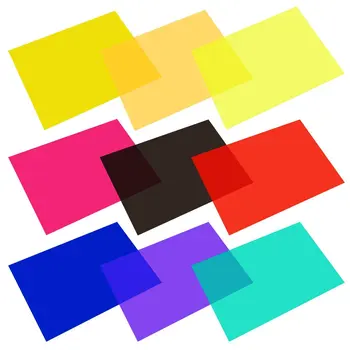 9 Pieces Gel Filter Transparent Color Film Plastic Sheets Correction Light Filter, 28 by 21cm, Colors
9 Pieces Gel Filter Transparent Color Film Plastic Sheets Correction Light Filter, 28 by 21cm, Colors