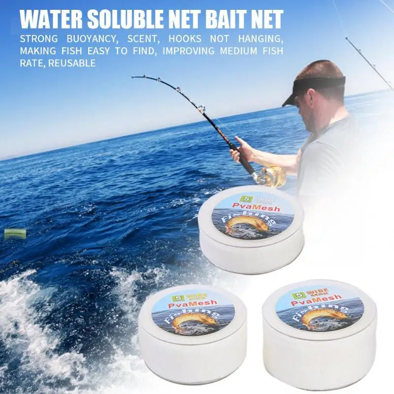 1pc PVA Outdoor Fishing Dissolvable Bait Net Mesh Refill Stocking Bait Bags Bag Fishing PVA Refill Artifact Bait Dropshipping