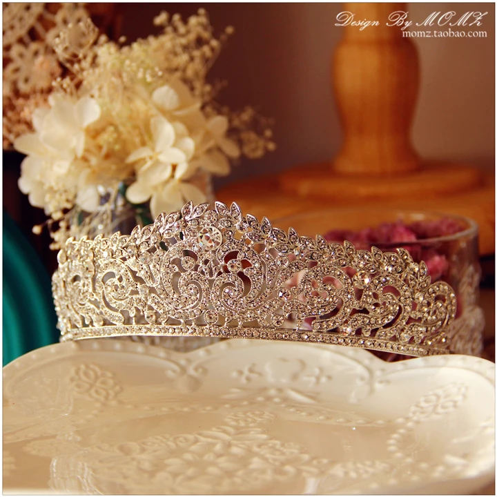 Newest Hot sale Crystal Glass Tiara Crown Woman Hair Jewelry Rhinestones Wedding Crown Hairwear Bride Accessories (2)