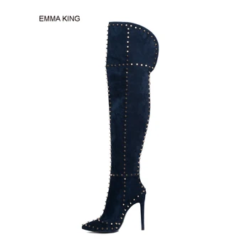 EMMA KING Fashion Rivets Decoration Sexy High Heels Woman over the Knee Evening Party Thigh High Thin Heels Pointed Toe Boots
EMMA KING Fashion Rivets Decoration Sexy High Heels Woman over the Knee Evening Party Thigh High Thin Heels Pointed Toe Boots
